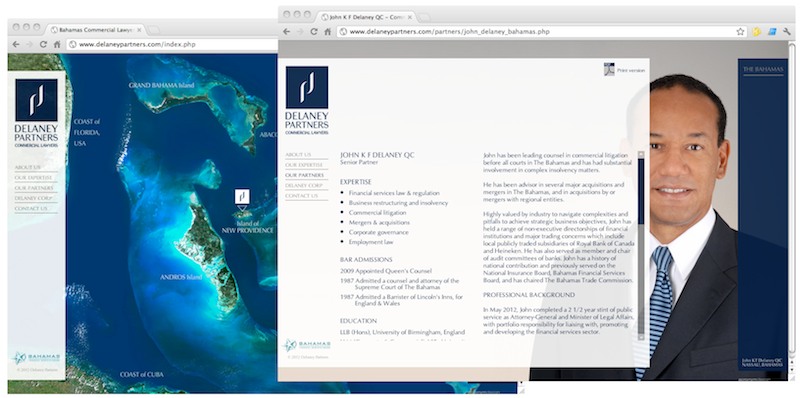 Web development for Delaney Partners Commercial Lawyers - The Bahamas